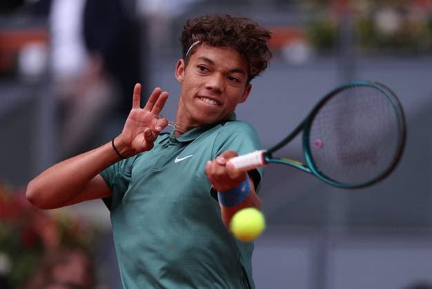 Darwin Blanche of USA in action Mutua Madrid Open, Day 4, Tennis, La Caja Magica, Madrid, Spain - 25 Apr 2024  Copyright: xEllaxLing Shutterstockx 14447599by