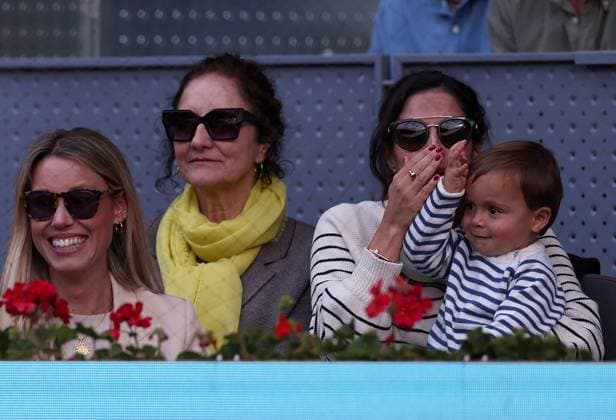 Rafael Nadal s son watches him in action, with wife and sister Mutua Madrid Open, Day 4, Tennis, La Caja Magica, Madrid, Spain - 25 Apr 2024  Copyright: xEllaxLing Shutterstockx 14447599bp