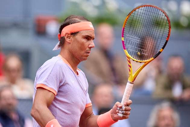 Mutua Madrid Open - Day Four Rafael Nadal of Spain looks on against Darwin Blanch of United States during day four of the Mutua Madrid Open 2024 at Caja Magica on April 25, 2024, in Madrid, Spain. Madrid Caja Magica Madrid Spain RL_MMO24_01257 Copyright: xRicardoxLarreinax