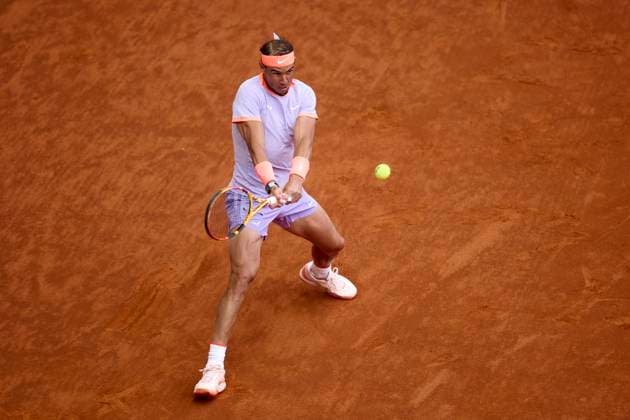 Mutua Madrid Open - Day Four Rafael Nadal of Spain returns a shot against Darwin Blanch of United States during day four of the Mutua Madrid Open 2024 at Caja Magica on April 25, 2024, in Madrid, Spain. Madrid Caja Magica Madrid Spain RL_MMO24_01285 Copyright: xRicardoxLarreinax