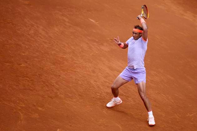 Mutua Madrid Open - Day Four Rafael Nadal of Spain returns a shot against Darwin Blanch of United States during day four of the Mutua Madrid Open 2024 at Caja Magica on April 25, 2024, in Madrid, Spain. Madrid Caja Magica Madrid Spain RL_MMO24_01292 Copyright: xRicardoxLarreinax