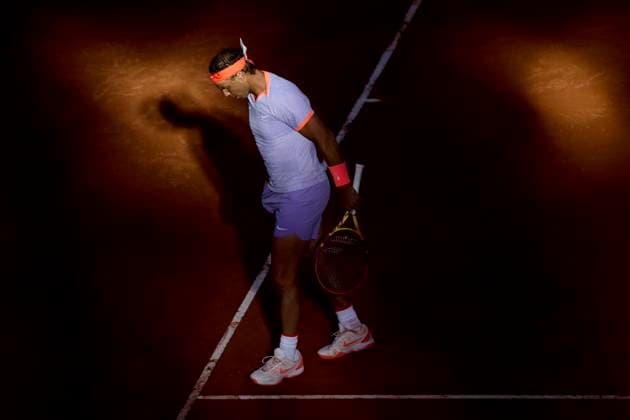 Mutua Madrid Open - Day Four Rafael Nadal of Spain reacts against Darwin Blanch of United States during day four of the Mutua Madrid Open 2024 at Caja Magica on April 25, 2024, in Madrid, Spain. Madrid Caja Magica Madrid Spain RL_MMO24_01301 Copyright: xRicardoxLarreinax
