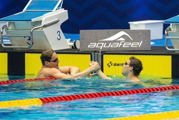 100m Ruecken, Maenner, A-Finale Marek Ulrich, Ole Braunschweig GER, 135. Deutsche Meisterschaften Schwimmen, Schwimmen, 25.04.2024 GER, 135. Deutsche Meisterschaften Schwimmen, Schwimmen, 25.04.2024 Berlin *** 100m Backstroke, Men, A Final Marek Ulrich, Ole Braunschweig GER, 135 German Championships Swimming, Swimming, 25 04 2024 GER, 135 German Championships Swimming, Swimming, 25 04 2024 Berlin Copyright: xEibner-Pressefoto JadrankoxMarjax EP_JMC