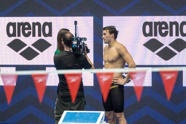 100m Ruecken, Maenner, A-Finale Ole Braunschweig GER, 135. Deutsche Meisterschaften Schwimmen, Schwimmen, 25.04.2024 GER, 135. Deutsche Meisterschaften Schwimmen, Schwimmen, 25.04.2024 Berlin *** 100m Backstroke, Men, A Final Ole Braunschweig GER, 135 German Championships Swimming, Swimming, 25 04 2024 GER, 135 German Championships Swimming, Swimming, 25 04 2024 Berlin Copyright: xEibner-Pressefoto JadrankoxMarjax EP_JMC