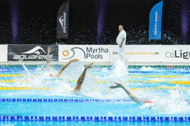 4x100m Lagen Mixed, Lauf 1 GER, 135. Deutsche Meisterschaften Schwimmen, Schwimmen, 25.04.2024 GER, 135. Deutsche Meisterschaften Schwimmen, Schwimmen, 25.04.2024 Berlin *** 4x100m medley mixed, heat 1 GER, 135 German Swimming Championships, Swimming, 25 04 2024 GER, 135 German Swimming Championships, Swimming, 25 04 2024 Berlin Copyright: xEibner-Pressefoto JadrankoxMarjax EP_JMC
