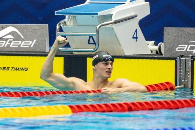 100m Schmetterling Maenner A-Finale Luca Nik Armbruster (SG Neukoelln e.V. Berlin), 1. Platz GER, 135. Deutsche Meisterschaften Schwimmen, Schwimmen, 25.04.2024 GER, 135. Deutsche Meisterschaften Schwimmen, Schwimmen, 25.04.2024 Berlin *** 100m Butterfly Men A Final Luca Nik Armbruster SG Neukoelln e V Berlin , 1 place GER, 135 German Championships Swimming, Swimming, 25 04 2024 GER, 135 German Championships Swimming, Swimming, 25 04 2024 Berlin Copyright: xEibner-Pressefoto JadrankoxMarjax EP_JMC