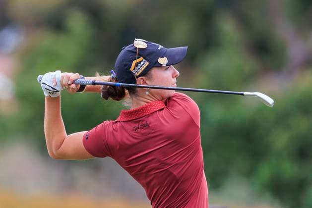 April 25, 2024, Los Angeles, California, USA: Polly Mack during Round 1 of the JM Eagle LA Championship presented by Plastpro Thursday April 25, 2024 at the Wilshire Country Club in Los Angeles, California. JAVIER ROJAS PI Los Angeles USA - ZUMAp124 20240425_zaa_p124_018 Copyright: xJavierxRojasx