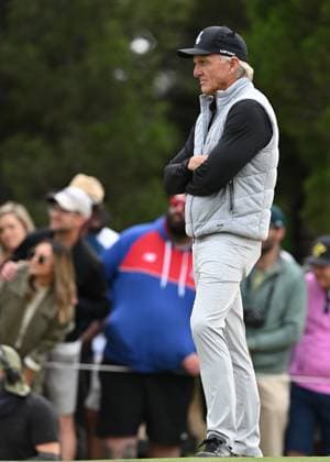 LIV GOLF ADELAIDE, LIV Golf CEO Greg Norman looks on during play on Day 1 of LIV Golf Adelaide at the Grange Golf Club in Adelaide, Friday, April 26, 2024. ( NO ARCHIVING, EDITORIAL USE ONLY, NO USE IN BOOKS WITHOUT CONSENT ADELAIDE SOUTH AUSTRALIA AUSTRALIA  Copyright: xMICHAELxERREYx 20240426162426151233