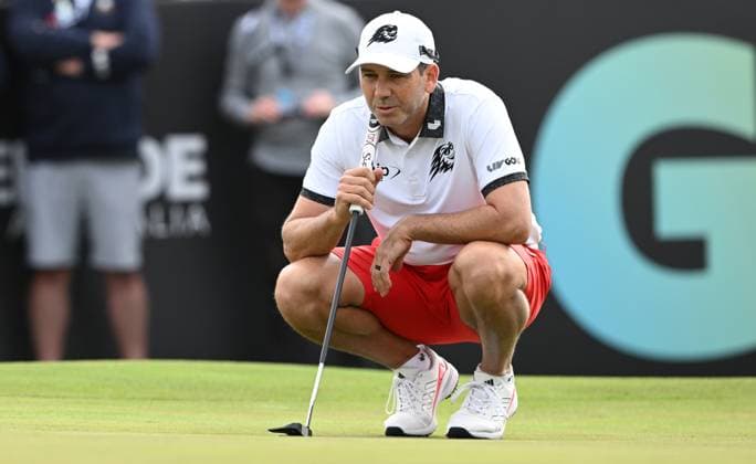 LIV GOLF ADELAIDE, Fireballs GC captain Sergio Garcia on Day 1 of LIV Golf Adelaide at the Grange Golf Club in Adelaide, Friday, April 26, 2024. ( NO ARCHIVING, EDITORIAL USE ONLY, NO USE IN BOOKS WITHOUT CONSENT ADELAIDE SOUTH AUSTRALIA AUSTRALIA  Copyright: xMICHAELxERREYx 20240426118053479553