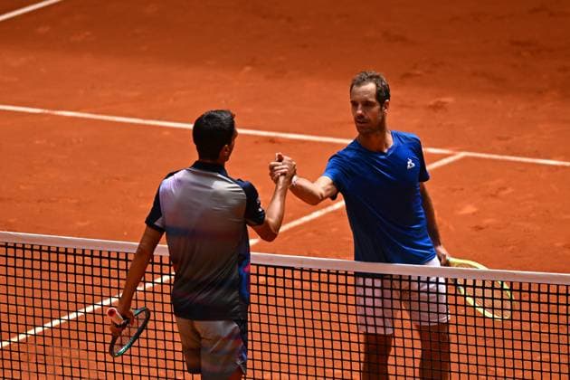 Mutua Madrid Open Richard Gasquet (FRA) during his first round match and 1000th match on tour at the Mutua Madrid Open in Madrid , Spain, on April, 25, 2024. Photo by Corinne Dubreuil ABACAPRESS.COM Madrid Spain  Copyright: xDubreuilxCorinne ABACAx