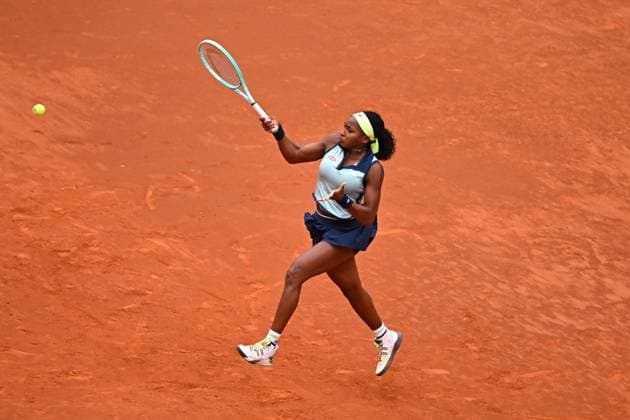 Mutua Madrid Open Coco Gauff (USA) during her first round match at the Mutua Madrid Open in Madrid , Spain, on April, 25, 2024. Photo by Corinne Dubreuil ABACAPRESS.COM Madrid Spain  Copyright: xDubreuilxCorinne ABACAx