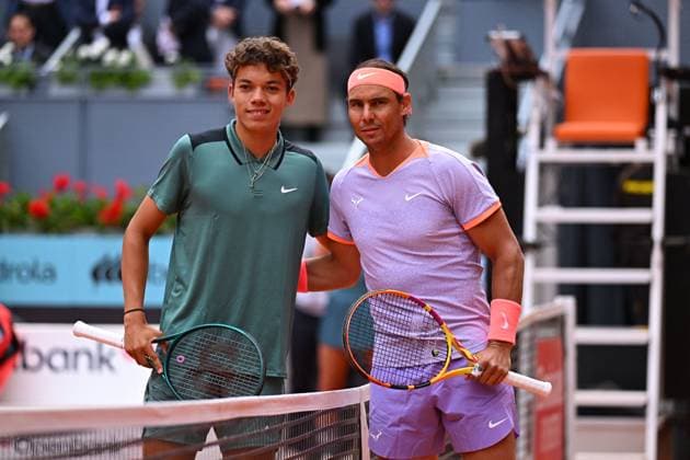 Mutua Madrid Open Rafael Nadal (ESP) during his first round match at the Mutua Madrid Open in Madrid , Spain, on April, 25, 2024. Photo by Corinne Dubreuil ABACAPRESS.COM Madrid Spain  Copyright: xDubreuilxCorinne ABACAx
