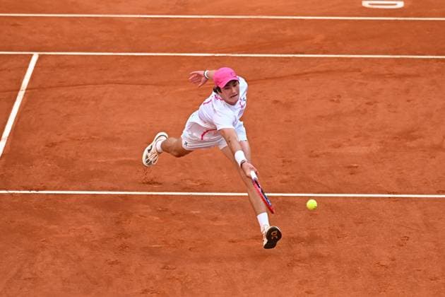 Mutua Madrid Open Joao Fonseca (BRA) during his first round match at the Mutua Madrid Open in Madrid , Spain, on April, 25, 2024. Photo by Corinne Dubreuil ABACAPRESS.COM Madrid Spain  Copyright: xDubreuilxCorinne ABACAx