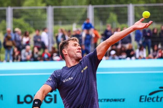 Mutua Madrid Open 2024: Casper Ruud Vs Jannik Sinner in Spain - 26 Apr 2024 Casper Ruud of Norway practice against Jannik Sinner of Italy on Day Five of the Mutua Madrid Open 2024 tournament at La Caja Magica. Usera Spain Copyright: xMiguelxReisx xSOPAxImagesx Mutua Madrid Open MR -3669