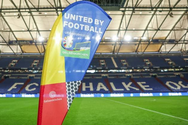 26 04 2024, Football, Euro 2024, Federal Minister of the Interior Nancy Faeser Visits Gelsenkirchen, venue of the European Football Championship Gelsenkirchen Gelsenkirchen Veltins Arena NRW Germany xRHR PHOTO TRx Copyright: TimxRehbein RHR-FOTOx RHR-FOTO TR