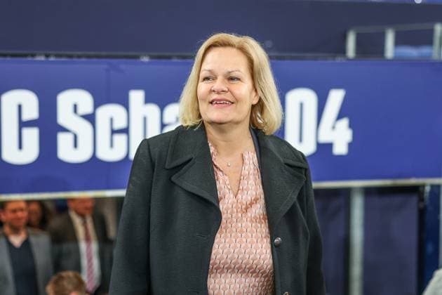 26 04 2024, Football, Euro 2024, Federal Minister of the Interior Nancy Faeser Visits the venue Gelsenkirchen, Federal Minister of the Interior Nancy Faeser Gelsenkirchen Veltins Arena NRW Germany xRHR PHOTO TRx Copyright: TimxRehbein RHR-FOTOx RHR-FOTO TR