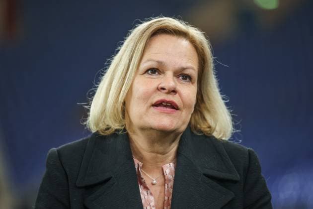 26 04 2024, Football, Euro 2024, Federal Minister of the Interior Nancy Faeser Visits the venue Gelsenkirchen, Federal Minister of the Interior Nancy Faeser Gelsenkirchen Veltins Arena NRW Germany xRHR PHOTO TRx Copyright: TimxRehbein RHR-FOTOx RHR-FOTO TR