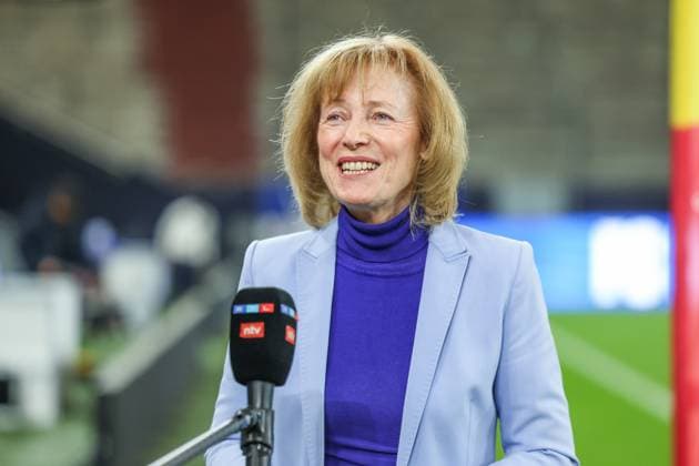 26 04 2024, Football, Euro 2024, Federal Minister of the Interior Nancy Faeser visits the venue Gelsenkirchen, Gelsenkirchens Lord Mayor Karin Welge SPD Gelsenkirchen Veltins Arena NRW Germany xRHR PHOTO TRx Copyright: TimxRehbein RHR-FOTOx RHR-FOTO TR