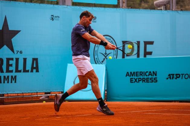 Mutua Madrid Open 2024: Casper Ruud Vs Jannik Sinner in Spain - 26 Apr 2024 Casper Ruud of Norway practice against Jannik Sinner of Italy on Day Five of the Mutua Madrid Open 2024 tournament at La Caja Magica. Usera Spain Copyright: xMiguelxReisx xSOPAxImagesx Mutua Madrid Open MR -3244