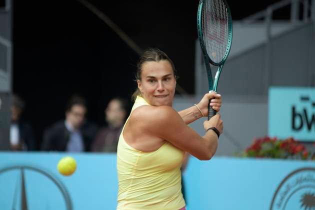 Mutua Madrid Open - Day Four Aryna Sergueievna Sabalenka of Belarus is in action during the 2024 ATP, Tennis Herren Tour Madrid Open tennis tournament at Caja Magica in Madrid, Spain, on April 26, 2024. Madrid Spain  Copyright: xJuanxCarlosxLucasx originalFilename:lucas-notitle240426_npAAj.jpg