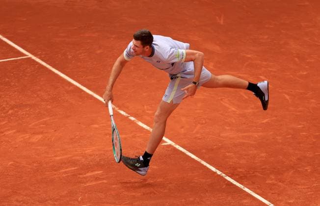 Hubert Hurkacz of Poland in action Mutua Madrid Open, Day 5, Tennis, La Caja Magica, Madrid, Spain - 26 Apr 2024  Copyright: xEllaxLing Shutterstockx 14447600aw
