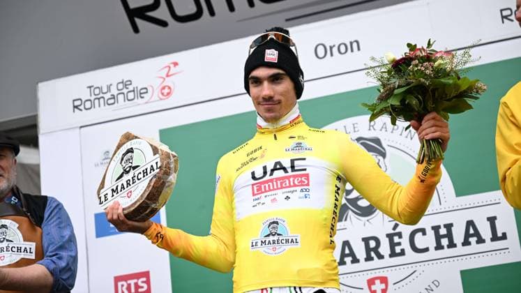 Sport Themen der Woche KW17 Sport Bilder des Tages 26-04-2024 Tour De Romandie; Tappa 03 Oron - Oron; 2024, Uae Team Emirates; Ayuso Pesquera, Juan; Oron; 