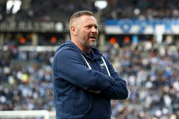 26 04 2024, xtgx, Soccer 2 Bundesliga, Hertha BSC Berlin Hannover 96 emspor, v l Pal Dardai Hertha, Coach DFL DFB REGULATIONS PROHIBIT ANY USE OF PHOTOGRAPHS as IMAGE SEQUENCES and or QUASI VIDEO Berlin