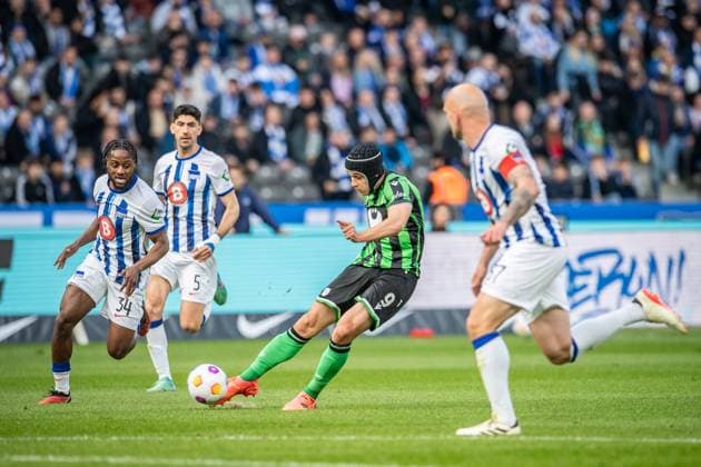 2 Soccer Bundesliga, Hertha BSC vs Hannover 96 Berlin, 26 04 2024 Nicolo Tresoldi Hannover 96, 9 2 Soccer Bundesliga, Hertha BSC vs Hannover 96, Olympiastadion, Berlin, 26 04 2024 DFL REGULATIONS PROHIBIT ANY USE OF PHOTOGRAPHS AS IMAGE SEQUENCES AND OR QUASI VIDEO Copyright: xBEAUTIFULxSPORTS LucianoxLimax