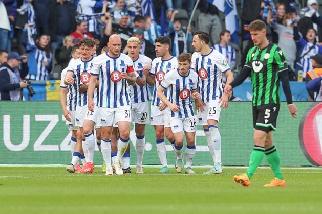 26 04 2024, xtgx, Soccer 2 Bundesliga, Hertha BSC Berlin Hannover 96 emspor, v l jubilation after the 1 0 by Marc Oliver Kempf Hertha, 20 DFL DFB REGULATIONS PROHIBIT ANY USE OF PHOTOGRAPHS as IMAGE SEQUENCES and or QUASI VIDEO Berlin