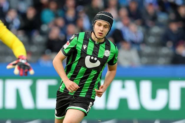 26 04 2024, xtgx, Soccer 2 Bundesliga, Hertha BSC Berlin Hannover 96 emspor, v l Nicolo Tresoldi Hannover, 9 DFL DFB REGULATIONS PROHIBIT ANY USE OF PHOTOGRAPHS as IMAGE SEQUENCES and or QUASI VIDEO Berlin