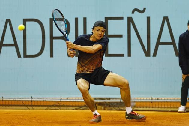 Taro Daniel (JPN), APRIL 26, 2024 - Tennis : Taro Daniel during singles round of 64 match against Tallon Griekspoor on the ATP, Tennis Herren tour Masters 1000 Mutua Madrid Open tennis tournament at the Caja Magica in Madrid, Spain. Noxthirdxpartyxsales  (251365470)