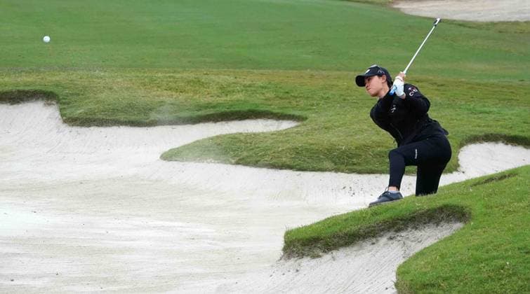 April 26, 2024: LPGA, Golf Damen - Ladies Professional Golf Association - DANIELLE KANG out of the sand on the first hole at the JM Eagle LA Championship 2024, presented by Plastpro, Wilshire Country Club, Los Angeles, CA, USA, April 26, 2024..Credit Image cr ZUMA Press - ZUMAmt3_ 20240426_zaf_mt3_021 Copyright: xScottxMitchellx
