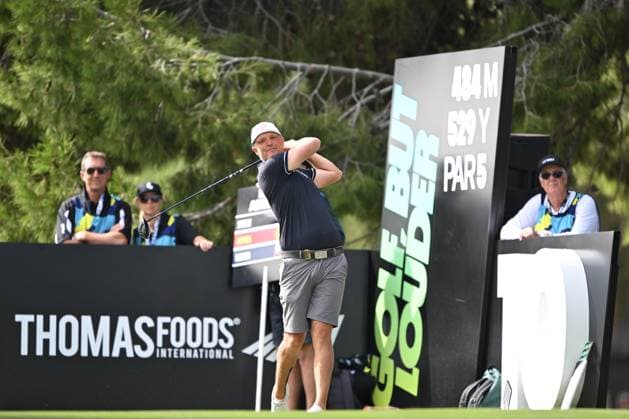 LIV GOLF ADELAIDE, Matt Jones of the Ripper GC tees off on day 2 of LIV Golf Adelaide at the Grange Golf Club in Adelaide, Saturday, April 27, 2024. ( NO ARCHIVING, EDITORIAL USE ONLY, NO USE IN BOOKS WITHOUT CONSENT ADELAIDE SOUTH AUSTRALIA AUSTRALIA  Copyright: xMICHAELxERREYx 20240427176955443141