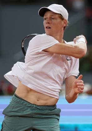 Jannik Sinner of Italy in action Mutua Madrid Open, Day 6, Tennis, La Caja Magica, Madrid, Spain - 27 Apr 2024  Copyright: xEllaxLing Shutterstockx 14447601f