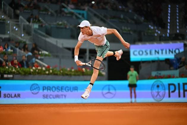 Mutua Madrid Open Jannik Sinner (ITA) during his second round match at the Mutua Madrid Open in Madrid , Spain, on April, 27, 2024. Photo by Corinne Dubreuil ABACAPRESS.COM Madrid Spain  Copyright: xDubreuilxCorinne ABACAx