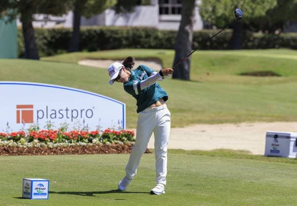 April 27, 2024, Los Angeles, California, USA: Jin Hee Im tees off during Round 3 of the JM Eagle LA Championship presented by Plastpro on Saturday April 27, 2024 at the Wilshire Country Club in Los Angeles, California. ARIANA RUIZ PI Los Angeles U.S - ZUMAp124 20240427_zaa_p124_013 Copyright: xArianaxRuizx