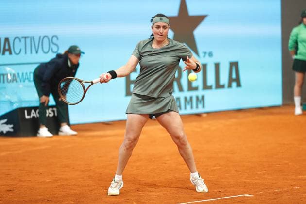 Ons Jabeur (TUN), APRIL 27, 2024 - Tennis : Ons Jabeur during singles round of 32 match against Leylah Fernandez on the WTA, Tennis Damen 1000 tournaments Mutua Madrid Open tennis tournament at the Caja Magica in Madrid, Spain. Noxthirdxpartyxsales  (251463831)