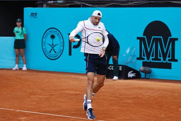 Grigor Dimitrov (BUL), APRIL 27, 2024 - Tennis : Grigor Dimitrov during singles round of 64 match against Jakub Mensik on the ATP, Tennis Herren tour Masters 1000 Mutua Madrid Open tennis tournament at the Caja Magica in Madrid, Spain. Noxthirdxpartyxsales  (251464078)