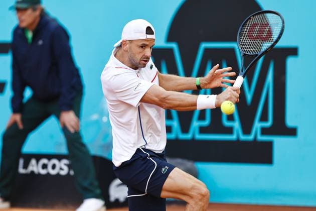 Grigor Dimitrov (BUL), APRIL 27, 2024 - Tennis : Grigor Dimitrov during singles round of 64 match against Jakub Mensik on the ATP, Tennis Herren tour Masters 1000 Mutua Madrid Open tennis tournament at the Caja Magica in Madrid, Spain. Noxthirdxpartyxsales  (251464260)