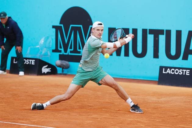 Jakub Mensik (CZE), APRIL 27, 2024 - Tennis : Jakub Mensik during singles round of 64 match against Grigor Dimitrov on the ATP, Tennis Herren tour Masters 1000 Mutua Madrid Open tennis tournament at the Caja Magica in Madrid, Spain. Noxthirdxpartyxsales  (251464504)