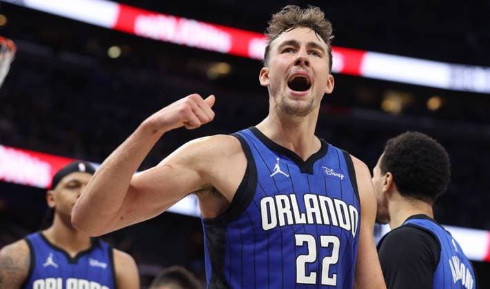 Sport Themen der Woche KW17 Basektball, NBA, Cleveland Cavaliers - Orlando Magics April 27, 2024, Orlando, FL - Florida, USA: The Orlando Magic s Franz Wagner (22) celebrates action against the Cleveland Cavaliers during Game 4 of the Eastern Conference first-round playoff series at the Kia Center on Saturday, April 27, 2024, in Orlando, Florida. The Magic won, 112-89, to even the series at two game apiece. Orlando USA - ZUMAm67_ 0469538104st Copyright: xStephenxM.xDowellx