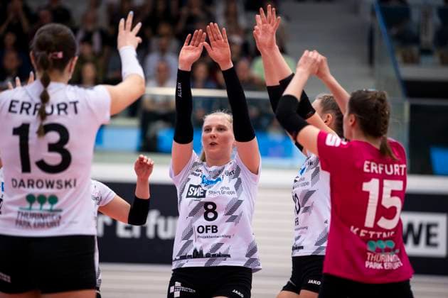 2 Bundesliga Women Pro Schwarz Weiss Erfurt vs Stralsunder Wildcats 27 04 2024 Sina Stöckmann 8 Schwarz Weiss Erfurt 2 Bundesliga Women Pro Schwarz Weiss Erfurt vs Stralsunder Wildcats Riethsporthalle Erfurt 27 04 2024 Copyright: xBEAUTIFULxSPORTS Duehringx