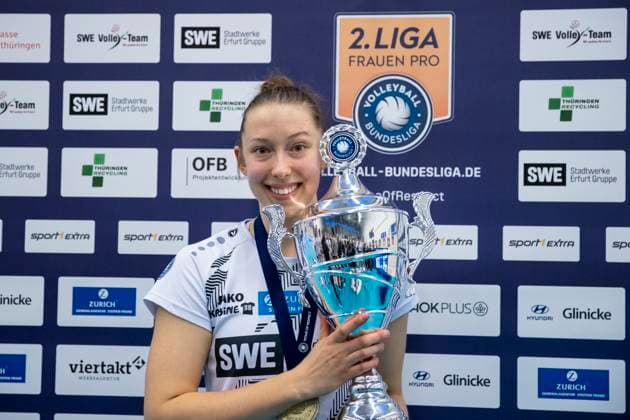 2 Bundesliga Women Pro Schwarz Weiss Erfurt vs Stralsunder Wildcats 27 04 2024 Isabella Noble 5 Schwarz Weiss Erfurt 2 Bundesliga Women Pro Schwarz Weiss Erfurt vs Stralsunder Wildcats Riethsporthalle Erfurt 27 04 2024 Copyright: xBEAUTIFULxSPORTS Duehringx