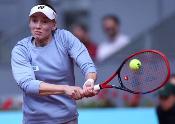 Elena Rybakina of Kazakhstan in action Mutua Madrid Open, Day 7, Tennis, La Caja Magica, Madrid, Spain - 28 Apr 2024  Copyright: xEllaxLing Shutterstockx 14447603r