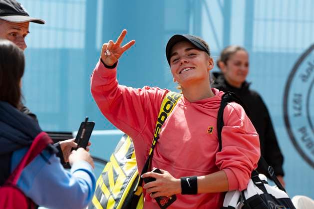 Czech tennis player Sara Bejlek won in the third round of the Mutua Madrid Open 2024 tennis tournament over Ashlyn Krueger from USA, in Madrid, Spain, on April 28, 2024. (CTKxPhoto MartinxSidorjak) CTKPhotoP2024042803731  CTKPhotoP2024042803731