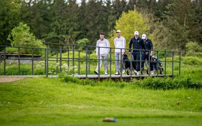 Golf, Season 2023 24, NRW Championships, 28 04 2024, Willy Schniedwind Team Prize, Men, Organizer GC Wasserburg Anholt f l Richard Schumann Essen Heidhausen , Robert Bunnefeld Essen Heidhausen , Maximilian Wilms GC Hubbelrath , Christian Hellwig GC Hubbelrath , Anholt Sportanlage GC Wasserburg Anholt Nordrhein Westfalen Germany 240428_go_gc-wasserburg-anholt_nrw-meisterschaften_29475