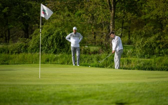 Golf, Season 2023 24, NRW Championships, 28 04 2024, Willy Schniedwind Team Prize, Men, Organizer GC Wasserburg Anholt f l Robert Bunnefeld Essen Heidhausen , Richard Schumann Essen Heidhausen , Anholt Sportanlage GC Wasserburg Anholt Nordrhein Westfalen Germany 240428_go_gc-wasserburg-anholt_nrw-meisterschaften_29552
