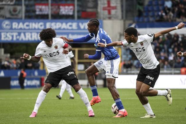 EMANUEL EMEGHA 10 (RCS) FOOTBALL : Ligue 1 RC Strasbourg vs Niza - 28 04 2024 (Strasbourg - France) ElyxandroCegarra Panoramic 