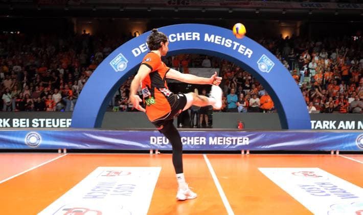 German Champion MVP Timothee Carle Sport Volleyball Playoff Final 5 Match Bundesliga Men Season 2023 2024 28 04 2024 BR Volleys Berlin BRV vs VfB Friedrichshafen