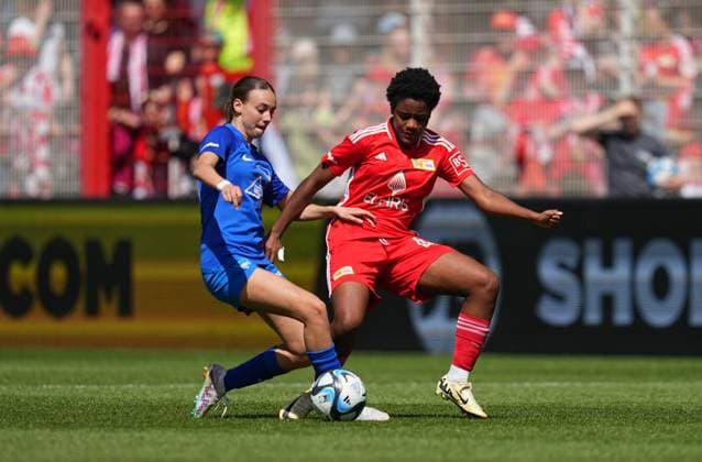Naika Reissner Union Berlin controls the ball, Regionalliga Nordost Frauen, Union Berlin vs Hertha Berlin, Stadion An der Alten Försterei on April 28, 2024 in Berlin, Germany Photo by Ulrik Pedersen DeFodi Images Naika Reissner Union Berlin controls the ball, Regionalliga Nordost Frauen, Union Berlin vs Hertha Berlin, Stadion An der Alten Försterei on April 28, 2024 in Berlin, Germany Photo by Ulrik Pedersen DeFodi Images DFB DFL REGULATIONS PROHIBIT ANY USE OF PHOTOGRAPHS AS IMAGE SEQUENCES AND OR QUASI VIDEO Defodi 659 132428 01000364 Defodi-659 DFB DFL REGULATIONS PROHIBIT ANY USE OF PHOTOGRAPHS AS IMAGE SEQUENCES AND OR QUASI-VIDEO.
